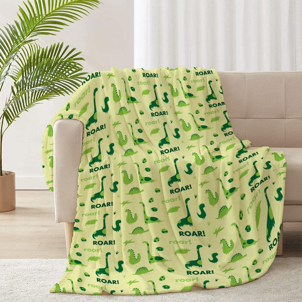 ARNOVIC Cute Dinosaur Blanket, Cute Animal Gift for Women Men Girl Boy Birthday,Lightweight Soft Worm Cozy Flannel Throw for Bedding Sofa Couch 90"x120" Oversized King for Family - XL