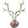 LJHSS Deer Head Wall Decor,Faux Taxidermy Animal Head Wall Art Decor,Wall Mounted Deer Antlers Gallery Wall Sculptures,Deer Decorations for Home,White view 1