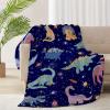 ARNOVIC Cute Dinosaur Star Blanket, Cute Animal Gift for Women Men Girl Boy Birthday,Lightweight Soft Worm Cozy Flannel Throw for Bedding Sofa Couch 90"x120" Oversized King for Family - XL view 1