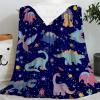 ARNOVIC Cute Dinosaur Star Blanket, Cute Animal Gift for Women Men Girl Boy Birthday,Lightweight Soft Worm Cozy Flannel Throw for Bedding Sofa Couch 90"x120" Oversized King for Family - XL view 3