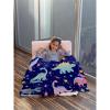 ARNOVIC Cute Dinosaur Star Blanket, Cute Animal Gift for Women Men Girl Boy Birthday,Lightweight Soft Worm Cozy Flannel Throw for Bedding Sofa Couch 90"x120" Oversized King for Family - XL view 4