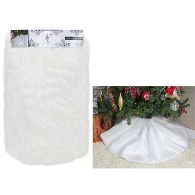 100cm White Plush Christmas Tree Skirt Decoration