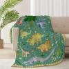 ARNOVIC Dinosaur Stegosaurus Brontosaurus Triceratops Blanket, Cute Animal Gift for Women Men Girl Boy Birthday,Lightweight Soft Worm Cozy Flannel Throw 90"x120" Oversized King for Family - XL view 1