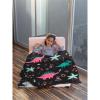ARNOVIC Dinosaur Blanket, Cute Animal Gift for Women Men Girl Boy Birthday,Lightweight Soft Worm Cozy Flannel Throw for Bedding Sofa Couch 90"x120" Oversized King for Family - XL view 4