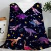 ARNOVIC Cute Dinosaur Star Blanket, Cute Animal Gift for Women Men Girl Boy Birthday,Lightweight Soft Worm Cozy Flannel Throw for Bedding Sofa Couch 90"x120" Oversized King for Family - XL view 3