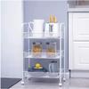 GAXQFEI Utility Carts Hua 3 Tier Metal Storage Rack, Removable Portable Kitchen Storage Trolley, Rolling Trolley Load-Bea30Kg, with 5 Hooks/White view 2