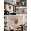 LJHSS Deer Head Antler Sculpture Wall Decoration,Faux Taxidermy Animal Head Home Decor, Rustic Wall Decor Deer Antlers,for Home Office view 3