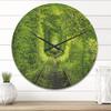 DesignQ 'Lush Green Forest Around Rail Way Tunnel ' Modern Wood Wall Clock Large Decorative Modern Wall Clock Oversized Wood Clocks for Living Room Dcor view 2