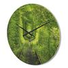 DesignQ 'Lush Green Forest Around Rail Way Tunnel ' Modern Wood Wall Clock Large Decorative Modern Wall Clock Oversized Wood Clocks for Living Room Dcor view 3