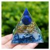ZTBH Crystal Pyramid Orgonite Pyramid Crystal Shpere with Blue Chalcedony Copper Energy Healing Crystals (Size : 60mm) view 1