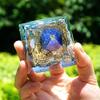 ZTBH Crystal Pyramid Orgonite Pyramid Crystal Shpere with Blue Chalcedony Copper Energy Healing Crystals (Size : 60mm) view 2