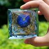 ZTBH Crystal Pyramid Orgonite Pyramid Crystal Shpere with Blue Chalcedony Copper Energy Healing Crystals (Size : 60mm) view 3