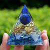 ZTBH Crystal Pyramid Orgonite Pyramid Crystal Shpere with Blue Chalcedony Copper Energy Healing Crystals (Size : 60mm) view 4