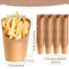 200 Pcs Disposable French Fries Holder 14 oz Take out Party Baking Supplies Waffle Paper Popcorn Sandwich Ice Cream Holder Cup Kraft Paper Container for Wedding Party Food Cones (brown, 200 Pieces) view 2