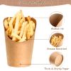 200 Pcs Disposable French Fries Holder 14 oz Take out Party Baking Supplies Waffle Paper Popcorn Sandwich Ice Cream Holder Cup Kraft Paper Container for Wedding Party Food Cones (brown, 200 Pieces) view 3