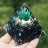 ZTBH Crystal Pyramid Orgonite Pyramid Obsidian Green Malachite Crystal Healing Crystals view 2