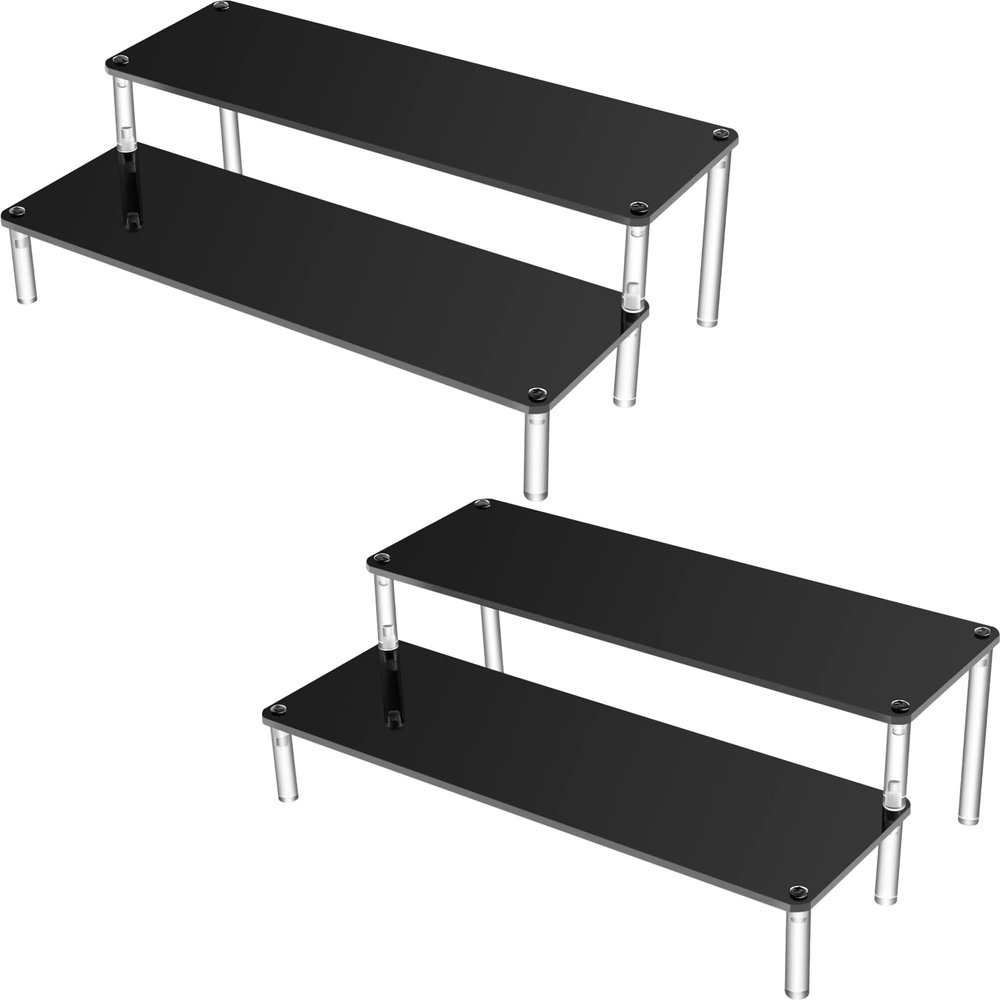 Display Racks for Craft Shows 2 Packs Tiered Display Stand Riser, 2 Tiers