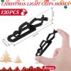 Blulu 150 Pcs Christmas Light Clips Hooks, Outdoor Universal Gutter and Shingle Clip Compatible with C9 C7 C6 for Roof, Roof Ridge Line, Fence, Icicle Lights (Black) view 2