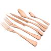 Snplowum 24-Piece Copper Flatware, Mirror 18/10 Stainless Steel Modern & Luxury Dinnerware Set With Serrated Steak Knife Teaspoon For Daily Use or Dinner Party Restaurant - Service For 4 view 1