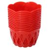 Zerodeko 12Pcs Plastic Fruit Basket Red Hollow Wrapping Basket Box Open Craft Vegetable for Supermarket Home Shop view 1
