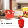 Zerodeko 12Pcs Plastic Fruit Basket Red Hollow Wrapping Basket Box Open Craft Vegetable for Supermarket Home Shop view 3
