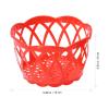 Zerodeko 12Pcs Plastic Fruit Basket Red Hollow Wrapping Basket Box Open Craft Vegetable for Supermarket Home Shop view 4
