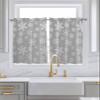 Jolunifun Christmas Winter Kitchen Curtain 45 Inch Length, Xmas Snowflake Holiday Grey Small Short Cafe Tiers Curtains Drape, 2 Panel Window Treatment Rod Pocket Drapery Panels Curtains 104x45 view 2