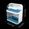 2 Tier Plastic Dish Drying Rack with Lid Cover, Dish Rack Dish Drainer Dustproof Kitchen Supplies Shelf Utensils Organizer view 3