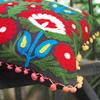 Indian Decorative Embroidered Handmade Suzani Designed Sofa Cushion Cover with Cotton Pom Poms Gift for Him Or Her 16 "Interior Decor (50) view 4