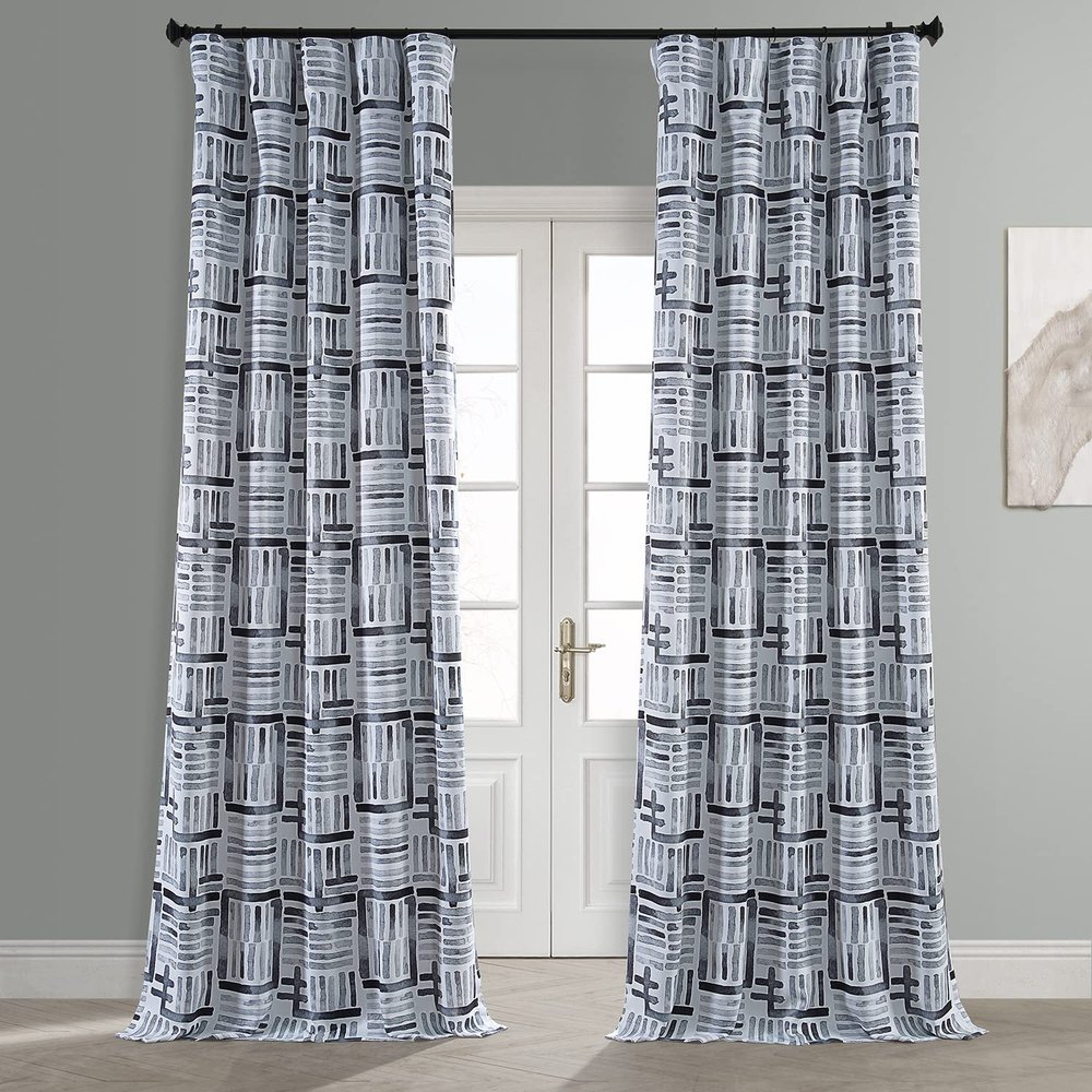 HPD Half Price Drapes Room Darkening Curtains for Bedroom, Living Room 50 X 96 Hashtag Printed, BOCH-HKC21064A-96 (1 Panel) Hashtag Basic Black