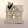 XBAOMING Christmas Decorations, Illuminated Wooden Castle, Christmas Snow House, Used to Decorate The Scene of The Small Wooden House,White view 1