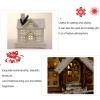 XBAOMING Christmas Decorations, Illuminated Wooden Castle, Christmas Snow House, Used to Decorate The Scene of The Small Wooden House,White view 4