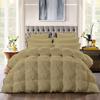 Anex Linen All Season 5 PC Down Alternative Comforter Set Cotton 500 GSM Lightweight Fluffy Quilted Collection Best Pinch Pleated Comforter with 4 Shams Eastern King | Taupe Pin Tuck Comforter view 1