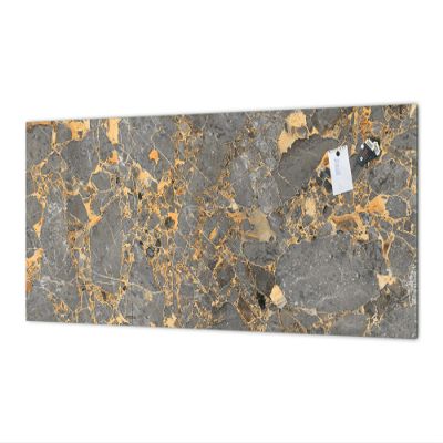 Contemporary glass kitchen panel with stainless-metal back-coating MBBS17: Marbles 1 Series