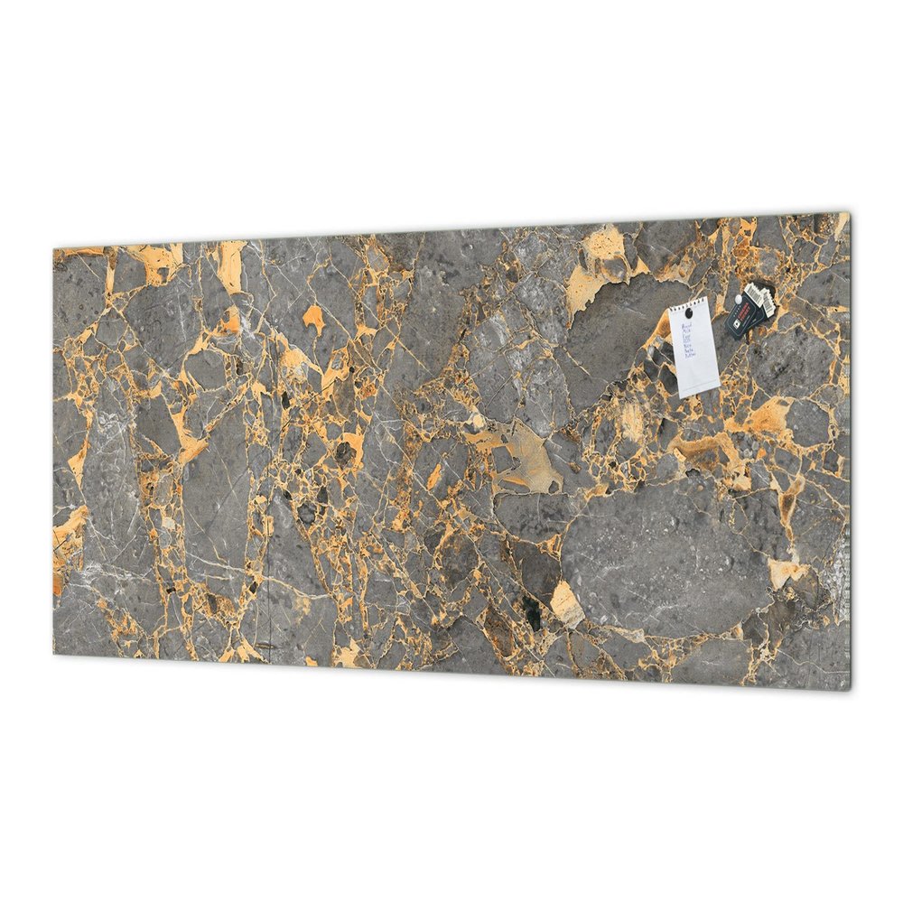 Contemporary glass kitchen panel with stainless-metal back-coating MBBS17: Marbles 1 Series