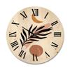 DesignQ 'Abstact Tropical Palm Leaf, Minimal Sun and Moon I' Modern Wood Wall Clock Large Decorative Abstract & Fractals Wall Clock Oversized Wood Clocks for Living Room Dcor view 1