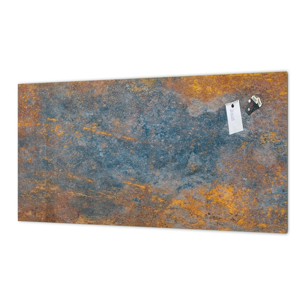 Concept Crystal Large format horizontal backsplash -Art design magnetic tempered glass MBBS19: Rusted textures Series