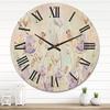 DesignQ Blossoming Pastel Tones Flowers  Traditional Wood Clock, Large Oversized Decorative Floral & Botanical Wall Clock for Living Room, Bedroom, Office & Dining Room Dcor view 2