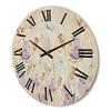 DesignQ Blossoming Pastel Tones Flowers  Traditional Wood Clock, Large Oversized Decorative Floral & Botanical Wall Clock for Living Room, Bedroom, Office & Dining Room Dcor view 3