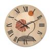 DesignQ 'Abstract Geometry Shapes and Tropical Palm Leaf III' Modern Wood Wall Clock Large Decorative Abstract & Fractals Wall Clock Oversized Wood Clocks for Living Room Dcor view 1