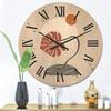 DesignQ 'Abstract Geometry Shapes and Tropical Palm Leaf III' Modern Wood Wall Clock Large Decorative Abstract & Fractals Wall Clock Oversized Wood Clocks for Living Room Dcor view 2