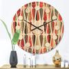 DesignQ 'Abstract Retro Drops IV' Mid-Century Modern Wood Wall Clock Large Decorative Mid-Century Modern Wall Clock Oversized Wood Clocks for Living Room Dcor view 2