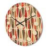 DesignQ 'Abstract Retro Drops IV' Mid-Century Modern Wood Wall Clock Large Decorative Mid-Century Modern Wall Clock Oversized Wood Clocks for Living Room Dcor view 3
