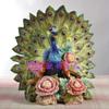 LJYT Sculptures Statues Ceramic Lucky Peacock Statue Home Decor Home Decoration Accessories Living Room Rose Peacock Ornament view 1