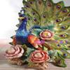 LJYT Sculptures Statues Ceramic Lucky Peacock Statue Home Decor Home Decoration Accessories Living Room Rose Peacock Ornament view 3