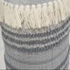Home&Manor Wool Cotton 16" Blue Round Pouf Ottoman view 3