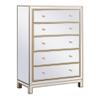 Elegant Decor Reflexion 34" 5-Drawer Metal MDF Mirrored Cabinet in Gold view 1