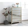Elegant Decor Reflexion 34" 5-Drawer Metal MDF Mirrored Cabinet in Gold view 2