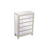 Elegant Decor Reflexion 34" 5-Drawer Metal MDF Mirrored Cabinet in Gold view 4