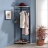 KB Designs - Corner Hall Tree Clothes Rack, Black/Sonoma Oak view 1